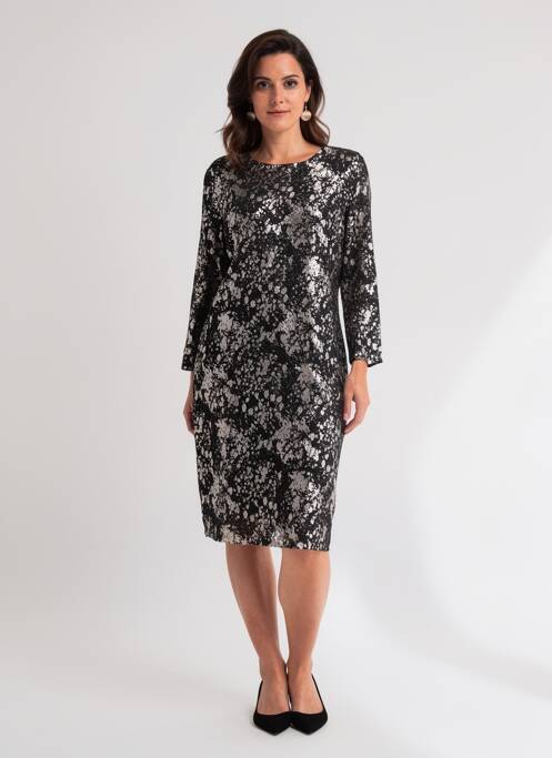Robe mi-longue manches longues manches longues noir EVA KAYAN femme