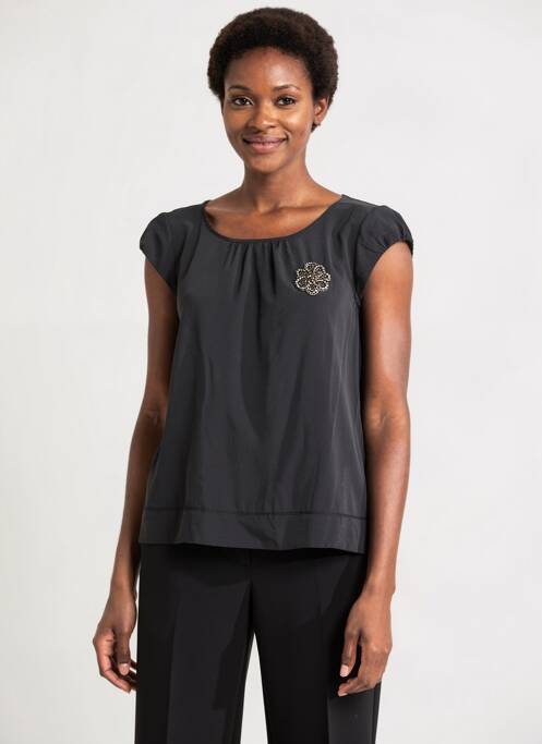Top coupe fluide manches courtes noir GERARD DAREL femme