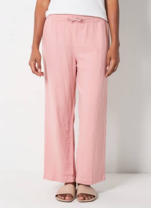Pantalon droit taille élastique rose DOLCEZZA femme