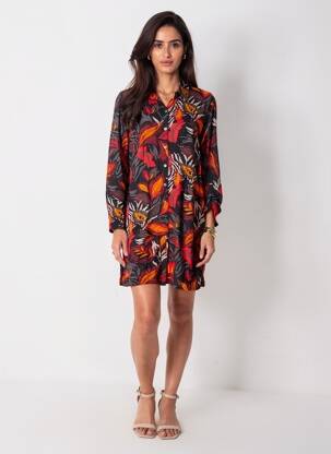 Robe courte manches longues manches longues noir NOMADS femme