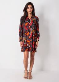 Robe courte manches longues manches longues noir NOMADS femme