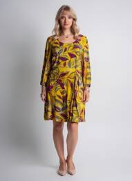 Robe courte manches 3/4 manches 3/4 jaune NOMADS femme