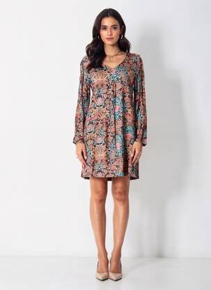 Robe courte manches longues manches longues noir NOMADS femme