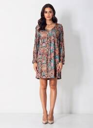 Robe courte manches longues manches longues noir NOMADS femme