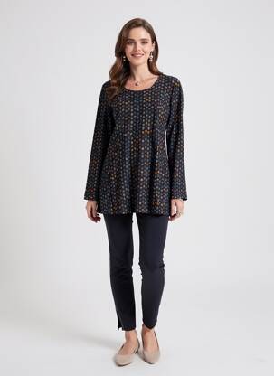 Tunique manches longues col rond noir NOMADS femme