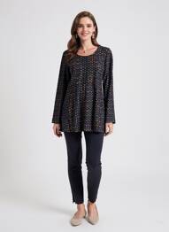 Tunique manches longues col rond noir NOMADS femme