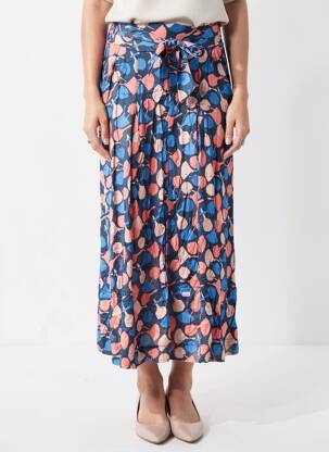 Jupe longue imprimé fantaisie bleu WOW TO GO femme