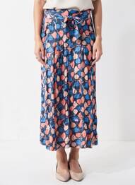 Jupe longue imprimé fantaisie bleu WOW TO GO femme
