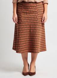 Jupe mi-longue stretch orange WHO'S THAT GIRL femme