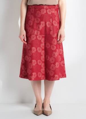 Jupe mi-longue stretch rouge WHO'S THAT GIRL femme