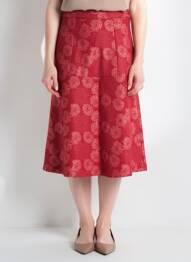 Jupe mi-longue stretch rouge WHO'S THAT GIRL femme