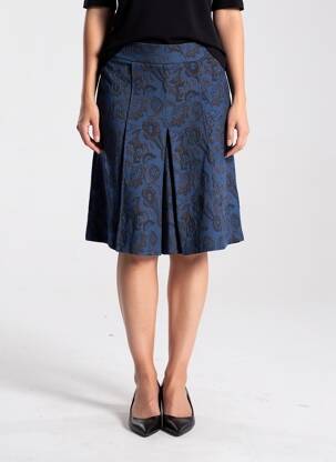 Jupe mi-longue stretch bleu WOW TO GO femme
