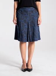 Jupe mi-longue stretch bleu WOW TO GO femme