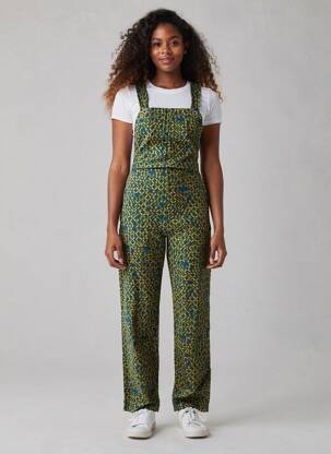 Salopette coupe cintrée fines bretelles bleu NOMADS femme