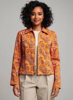 Veste casual coupe cintrée orange WOW TO GO femme