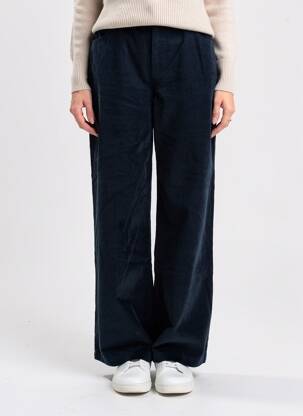 Pantalon large fermeture zippée sous rabat boutonné taille normale bleu MOLLY BRACKEN femme