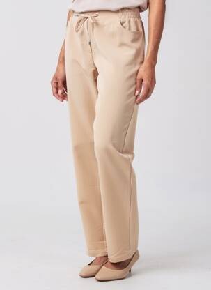 Pantalon droit stretch taille normale beige MICHA femme