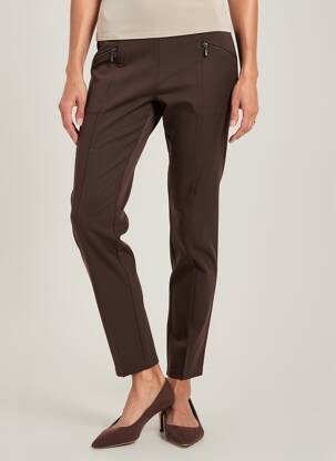 Pantalon slim taille élastique taille normale marron MICHA femme