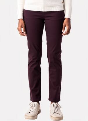 Pantalon slim tissage popeline taille normale violet ANNA MONTANA femme