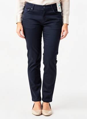 Pantalon slim tissage popeline taille normale bleu S.QUISE femme