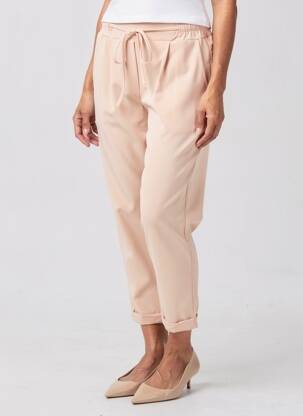Pantalon 7/8 taille élastique taille normale rose JOLIFLY & JUSTINE Y femme