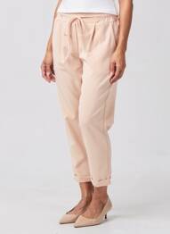 Pantalon 7/8 taille élastique taille normale rose JOLIFLY & JUSTINE Y femme