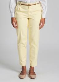 Pantalon chino tissage popeline taille normale jaune B.YOUNG femme