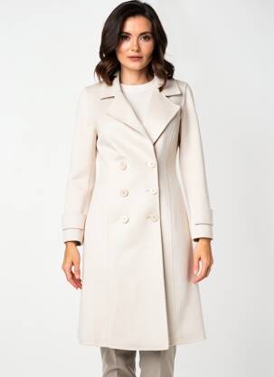 Manteau long coupe cintrée sans capuche beige NANA LOVE femme
