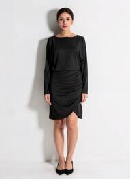Robe courte manches longues manches longues noir B.YOUNG femme