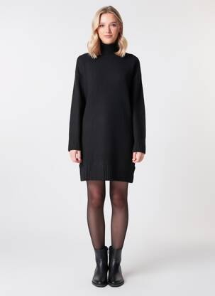 Robe pull stretch manches longues noir B.YOUNG femme