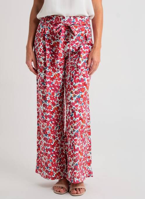 Pantalon large tissage popeline taille normale rouge MAELLE femme