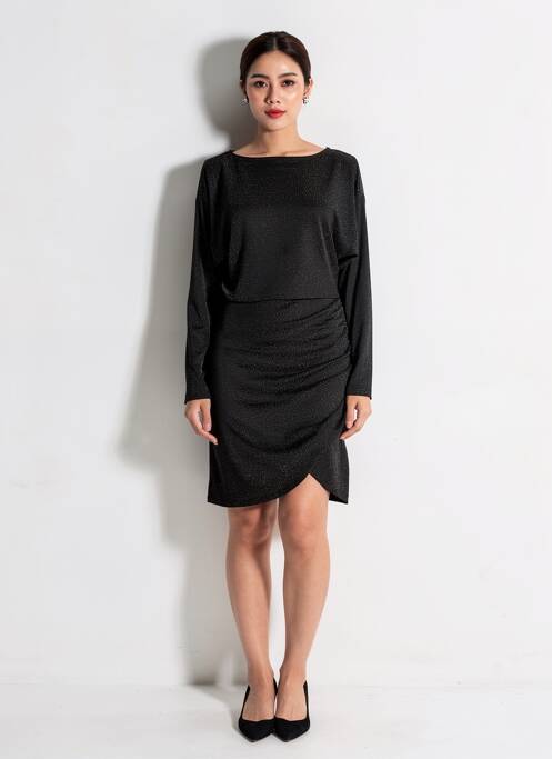 Robe courte manches longues manches longues noir B.YOUNG femme