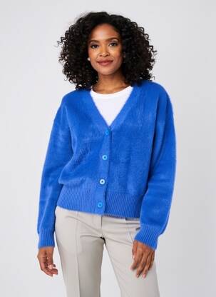 Gilet manches longues resserrée sur le bas bleu LILI SIDONIO femme