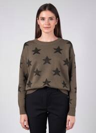 Pull stretch manches longues vert MOLLY BRACKEN femme