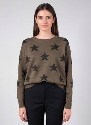 Pull stretch manches longues vert MOLLY BRACKEN femme