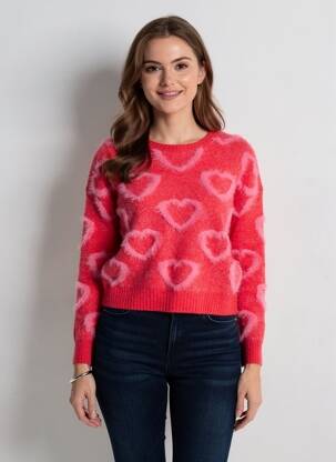 Pull stretch manches longues rouge LILI SIDONIO femme