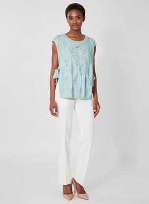 Pull stretch sans manche bleu MOLLY BRACKEN femme