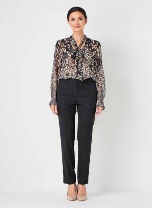 Blouse légère et transparente manches longues noir MOLLY BRACKEN femme