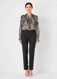Blouse légère et transparente manches longues noir MOLLY BRACKEN femme