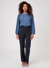 Chemisier tissage crêpe manches longues bleu INDI & COLD femme