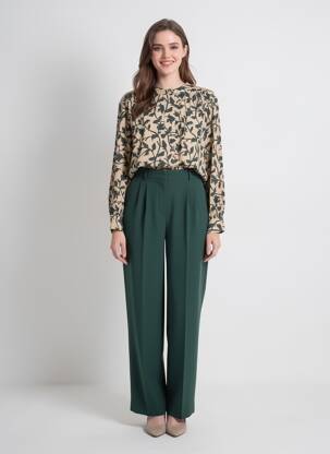 Chemisier imprimé fleurs manches longues beige INDI & COLD femme