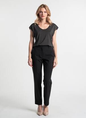 T-shirt col v manches courtes noir MOLLY BRACKEN femme