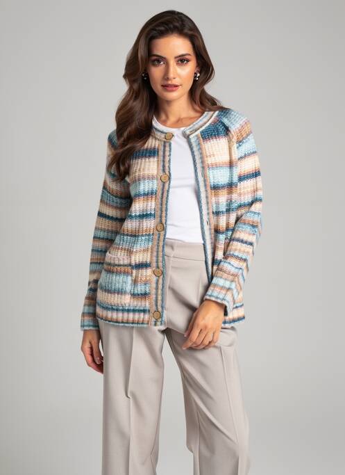 Gilet manches longues stretch bleu WHITE STUFF femme