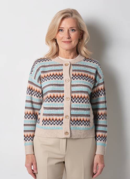 Gilet manches longues stretch beige WHITE STUFF femme
