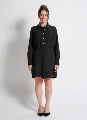 Robe courte manches longues manches longues noir LA FEE MARABOUTEE femme