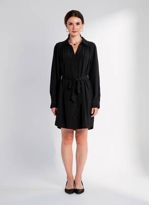 Robe courte manches longues manches longues noir MOLLY BRACKEN femme