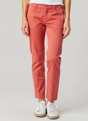 Pantalon chino fermeture zippée sous rabat boutonné taille normale rose HAPPY femme