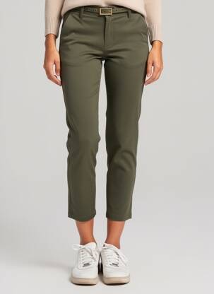 Pantalon 7/8 stretch taille normale vert FREEMAN T.PORTER femme