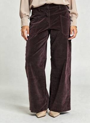 Pantalon large fermeture zippée sous rabat boutonné taille normale violet PAKO LITTO femme