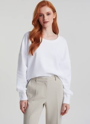 Top stretch manches longues blanc ET D'EMIE femme